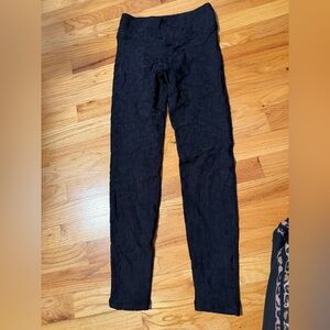 Leopard Textured Black High-Waist Leggings